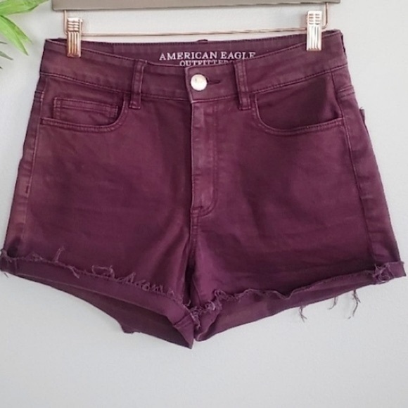 American Eagle Outfitters Pants - American Eagle Hi Rise Shortie Purple Denim Jean Shorts​